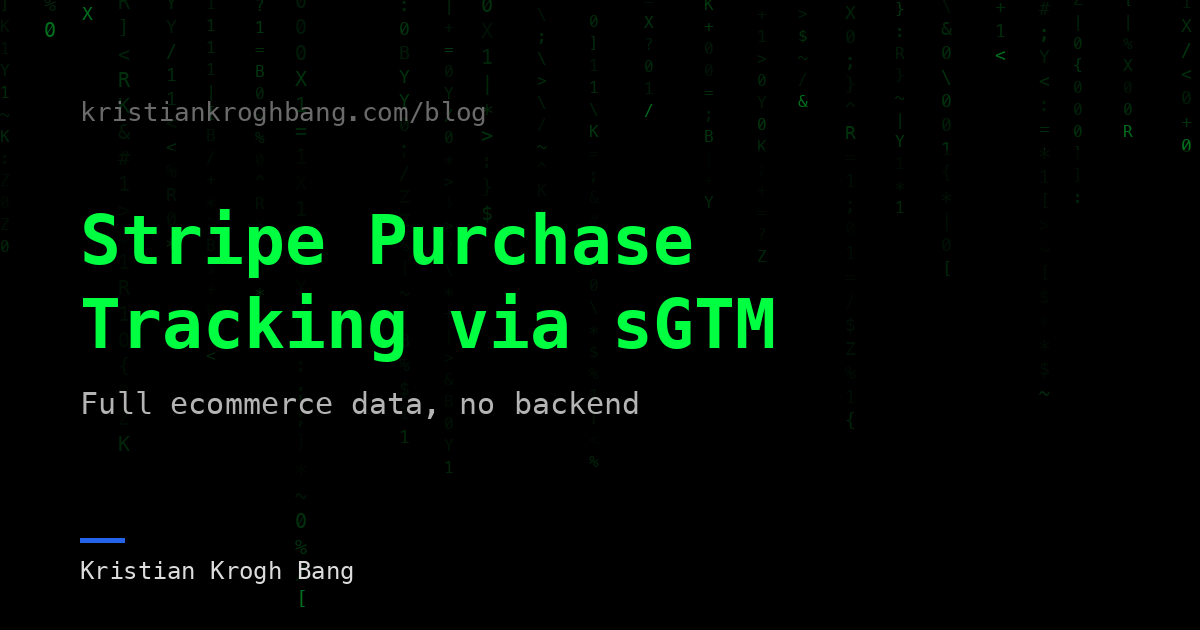 Matrix-style cover: Stripe Purchase Tracking via sGTM